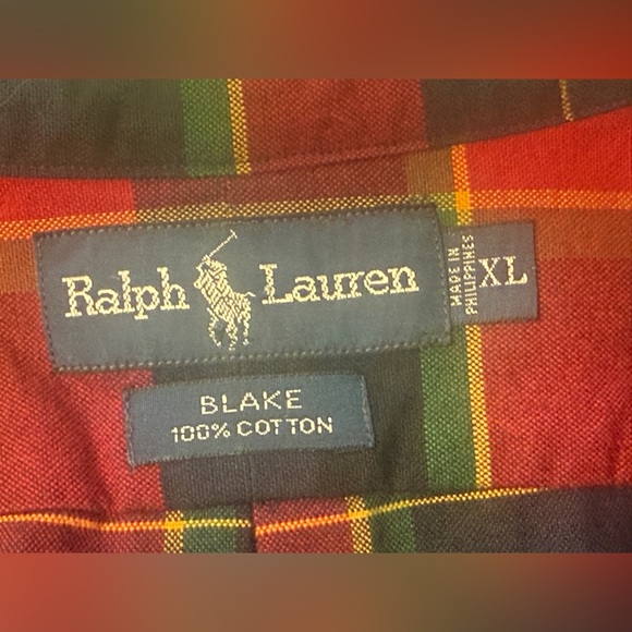 VTG Ralph Lauren Blake Gldn Lab Embroidered Plaid Button Down Shirt XL SEE NOTES - Picture 6 of 10